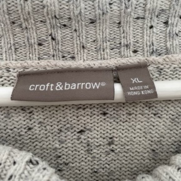 Croft & Barrow Cream-Colored Cowl Neck Sweater with 3/4 Wide Sleeves - Picture 4 of 6